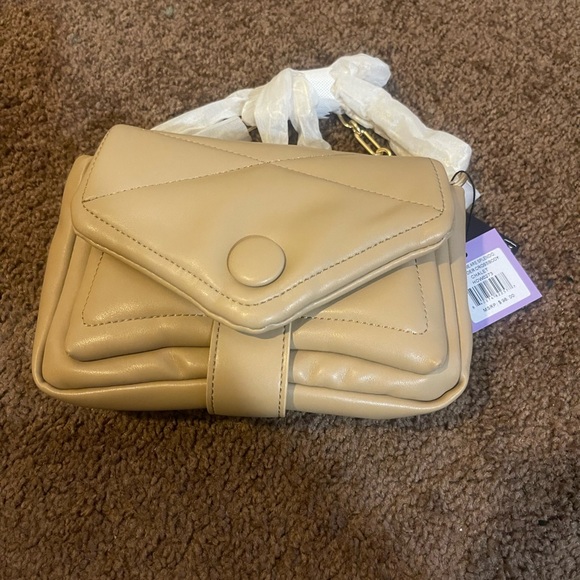 House of Want We are splendid Beige shoulder Crossbody w/ Built in Wallet H.O.W - Picture 5 of 11